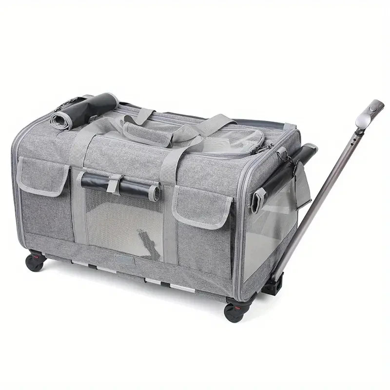 Extra Large Foldable Pet Trolley Case, Detachable Travel Carrier Bag for Dogs & Cats Extra Large Foldable Pet Trolley Case, Detachable Travel Carrier Bag for Dogs & Cats