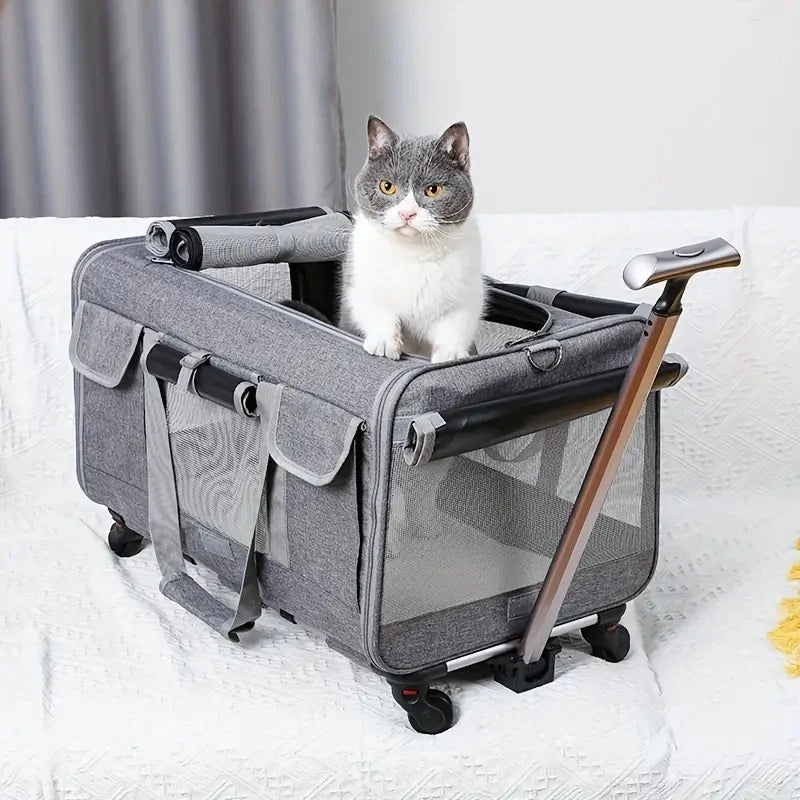 Extra Large Foldable Pet Trolley Case, Detachable Travel Carrier Bag for Dogs & Cats Extra Large Foldable Pet Trolley Case, Detachable Travel Carrier Bag for Dogs & Cats