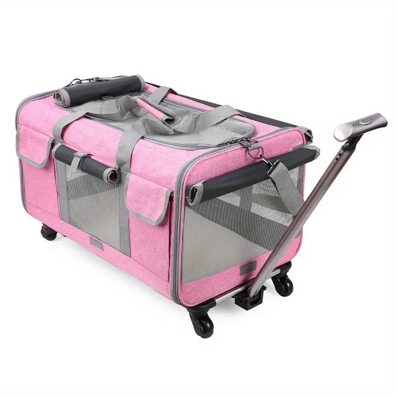 Extra Large Foldable Pet Trolley Case, Detachable Travel Carrier Bag for Dogs & Cats Extra Large Foldable Pet Trolley Case, Detachable Travel Carrier Bag for Dogs & Cats