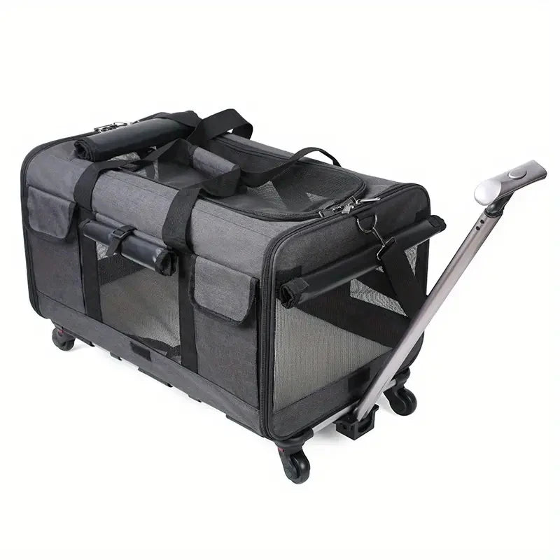 Extra Large Foldable Pet Trolley Case, Detachable Travel Carrier Bag for Dogs & Cats Extra Large Foldable Pet Trolley Case, Detachable Travel Carrier Bag for Dogs & Cats