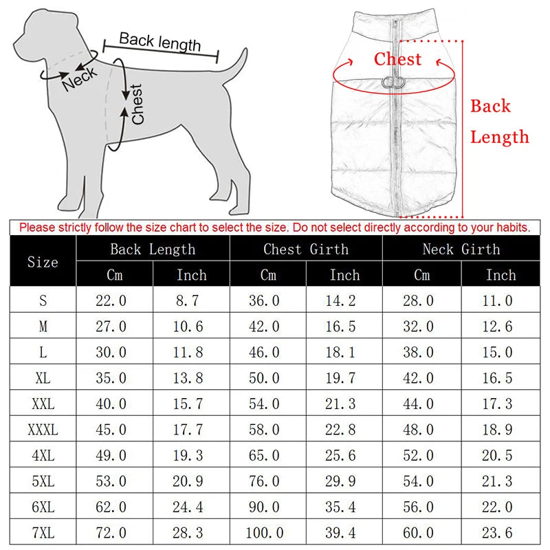 Winter Dog Coat, Waterproof Warm Pet Jacket Vest for Small to Large Dogs Winter Dog Coat, Waterproof Warm Pet Jacket Vest for Small to Large Dogs