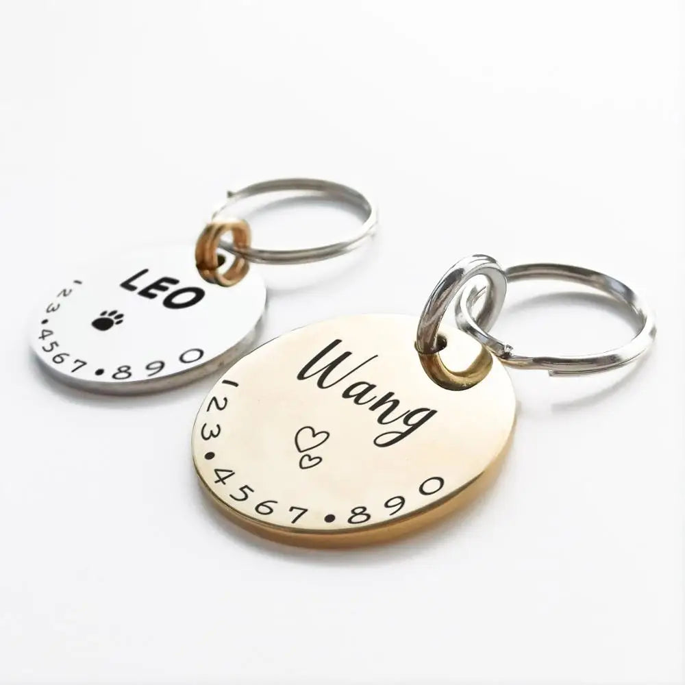 Personalized Pet ID Tag for Dogs & Cats, Custom Engraved Name Charm Collar Accessory Personalized Pet ID Tag for Dogs & Cats, Custom Engraved Name Charm Collar Accessory