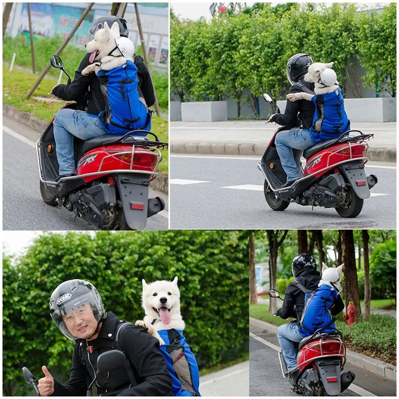 Breathable Pet Dog Carrier Backpack, Outdoor Travel Bag for Hiking, Cycling & Motorcycle Rides Breathable Pet Dog Carrier Backpack, Outdoor Travel Bag for Hiking, Cycling & Motorcycle Rides