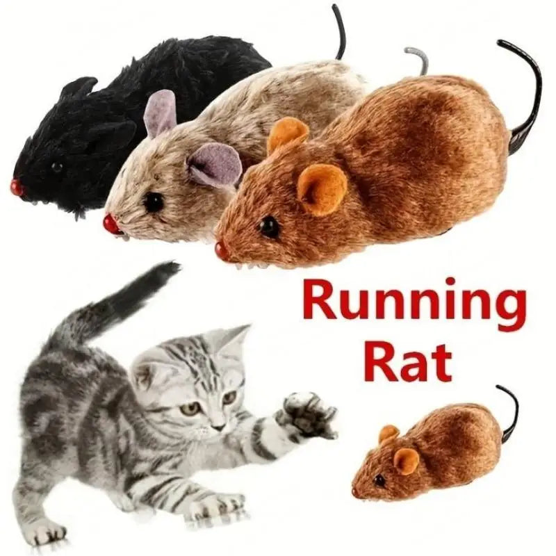 Lifelike Running Rat Toy for Cats, Dogs & Pets — Plush Chase Toy with Tail Lifelike Running Rat Toy for Cats, Dogs & Pets — Plush Chase Toy with Tail