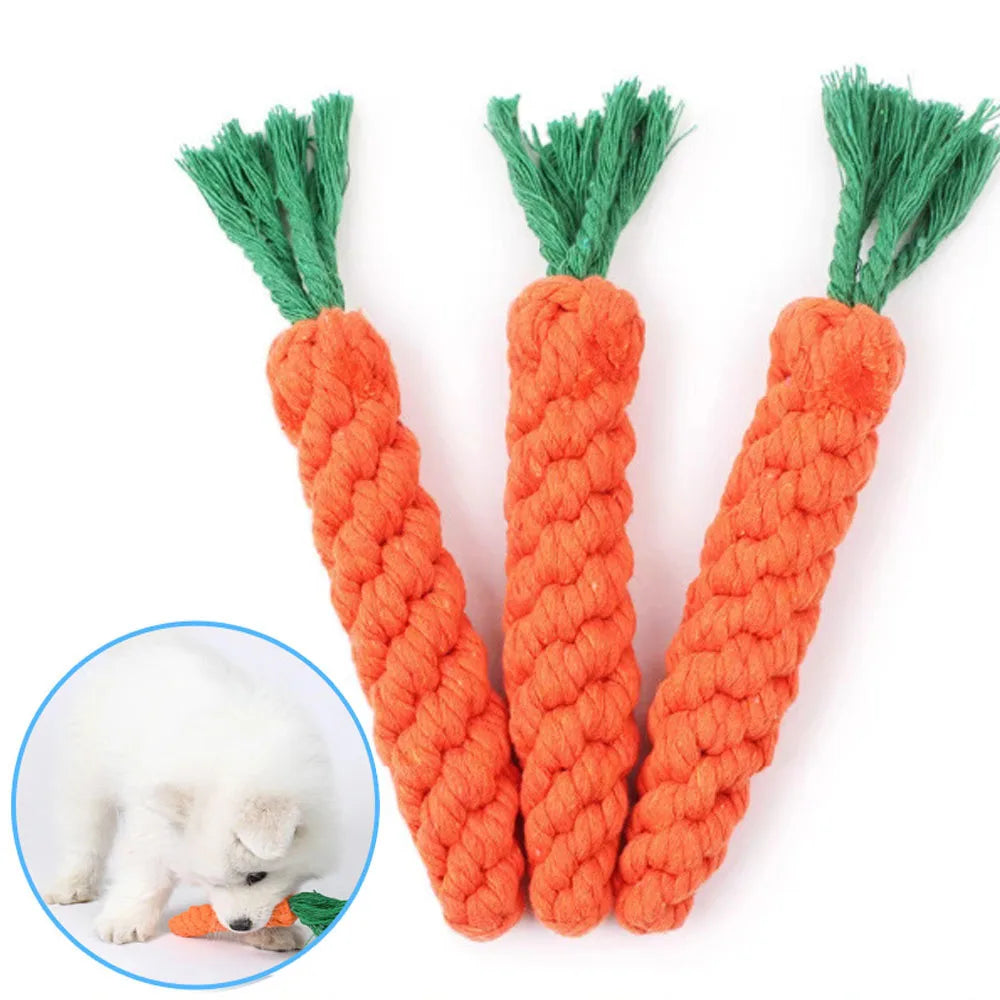 Carrot Rope Dog Chew Toy, Durable Braided Cotton Bite Toy for Puppies & Dogs Carrot Rope Dog Chew Toy, Durable Braided Cotton Bite Toy for Puppies & Dogs