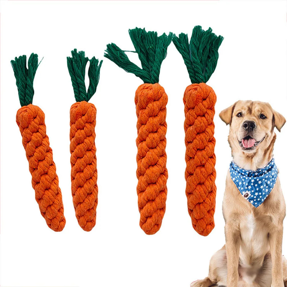 Carrot Rope Dog Chew Toy, Durable Braided Cotton Bite Toy for Puppies & Dogs Carrot Rope Dog Chew Toy, Durable Braided Cotton Bite Toy for Puppies & Dogs
