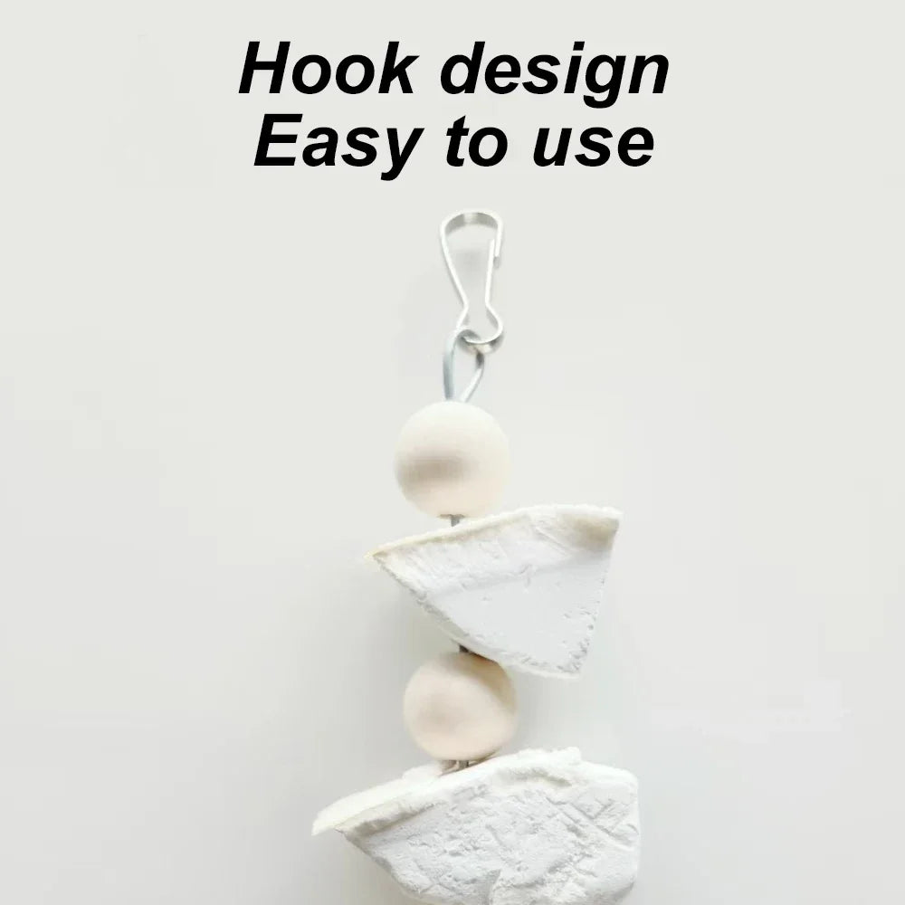 Cuttlefish Bone Hanging Chew Toy — Calcium Supplement & Beak Care for Birds & Small Pets Cuttlefish Bone Hanging Chew Toy — Calcium Supplement & Beak Care for Birds & Small Pets