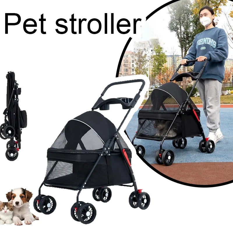 Lightweight Foldable Pet Stroller for Small Dogs, Cats & Puppies, Outdoor Travel Carrier Lightweight Foldable Pet Stroller for Small Dogs, Cats & Puppies, Outdoor Travel Carrier