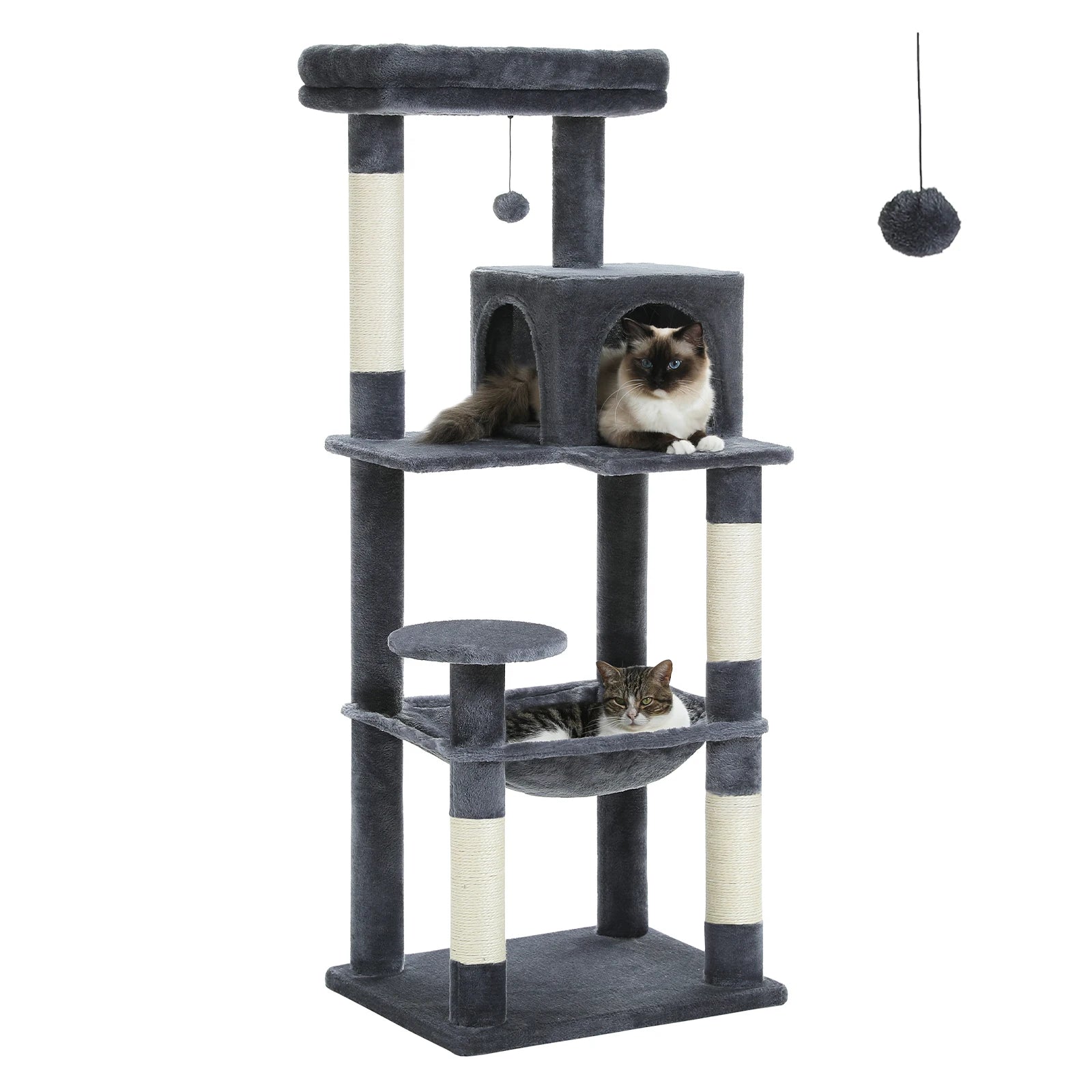 5-Level Cat Tree Tower for Large Cats with Hammock, Condo & Scratching Posts 5-Level Cat Tree Tower for Large Cats with Hammock, Condo & Scratching Posts