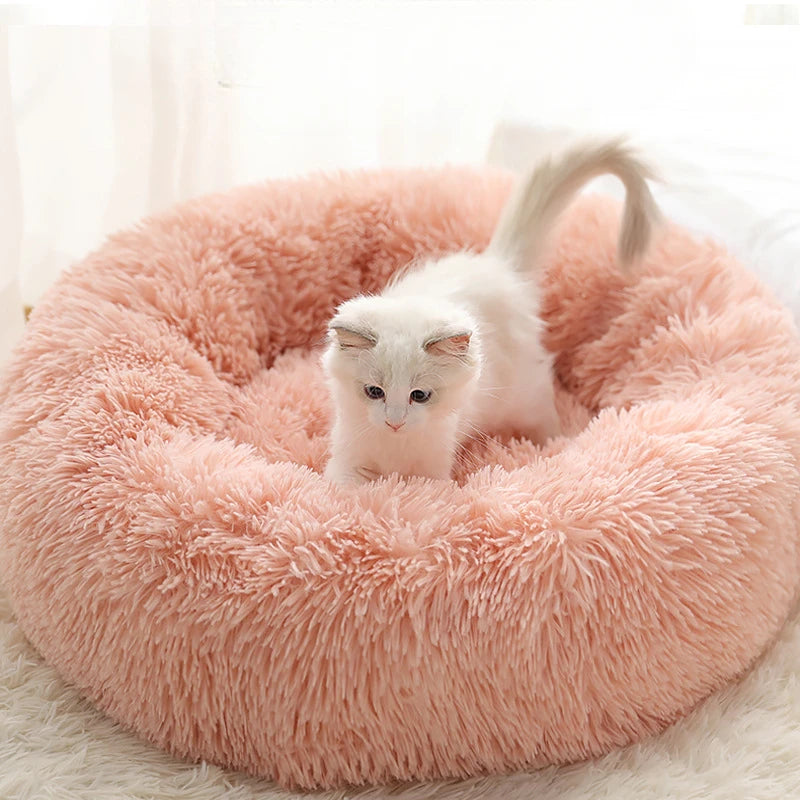 Plush Round Pet Nest Bed for Cats and Small Dogs Plush Round Pet Nest Bed for Cats and Small Dogs