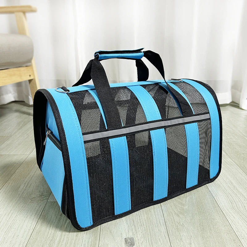 Foldable Portable Pet Carrying Handbag, Mesh Travel Cage for Small & Medium Dogs and Cats Foldable Portable Pet Carrying Handbag, Mesh Travel Cage for Small & Medium Dogs and Cats