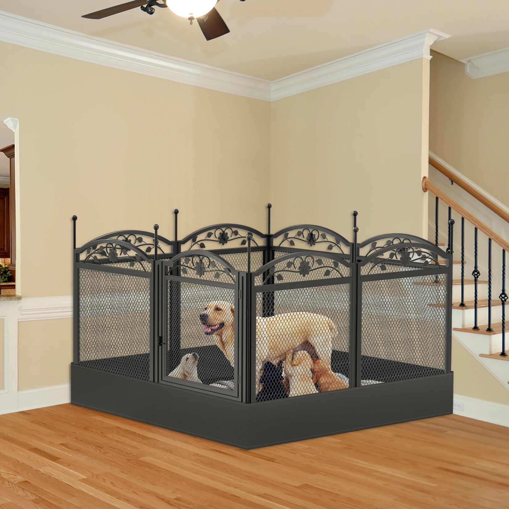 8-Panel Heavy Duty Dog Playpen – Indoor/Outdoor Metal Puppy Fence with Waterproof Whelping Pad 8-Panel Heavy Duty Dog Playpen – Indoor/Outdoor Metal Puppy Fence with Waterproof Whelping Pad