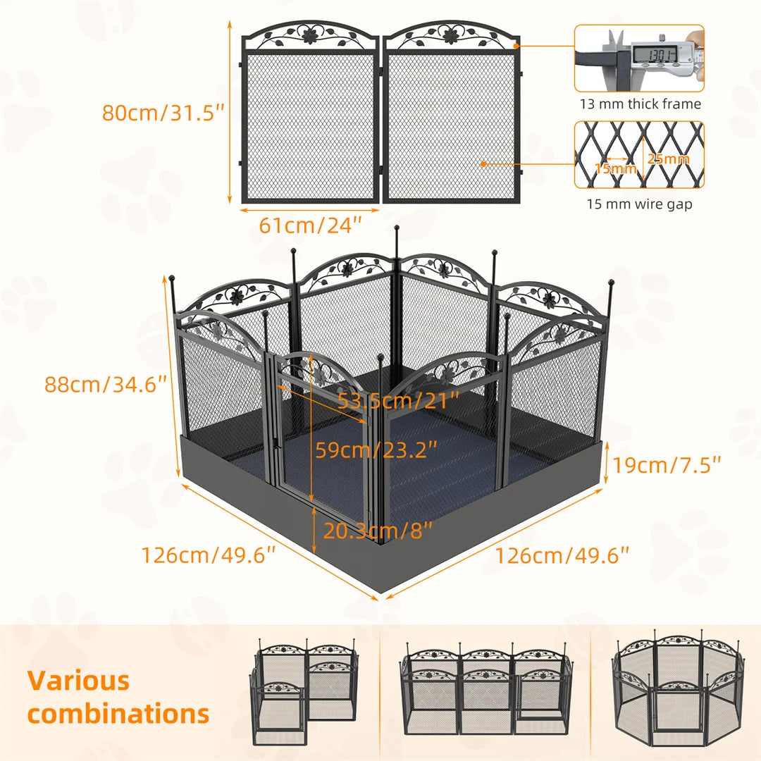 8-Panel Heavy Duty Dog Playpen – Indoor/Outdoor Metal Puppy Fence with Waterproof Whelping Pad 8-Panel Heavy Duty Dog Playpen – Indoor/Outdoor Metal Puppy Fence with Waterproof Whelping Pad