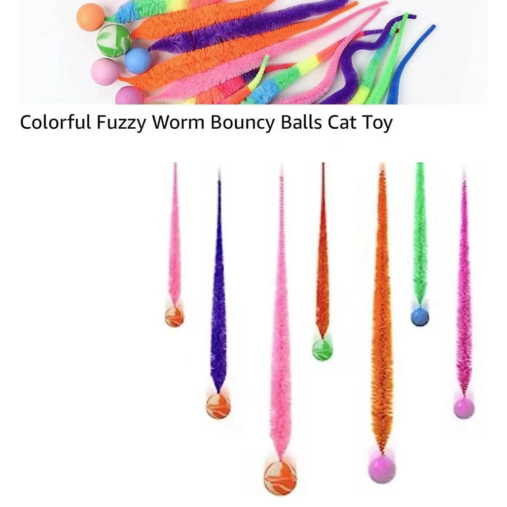 Interactive Cat Bouncing Ball & Caterpillar Toy – Colorful Elastic Puzzle Teaser for Indoor Cats Interactive Cat Bouncing Ball & Caterpillar Toy – Colorful Elastic Puzzle Teaser for Indoor Cats
