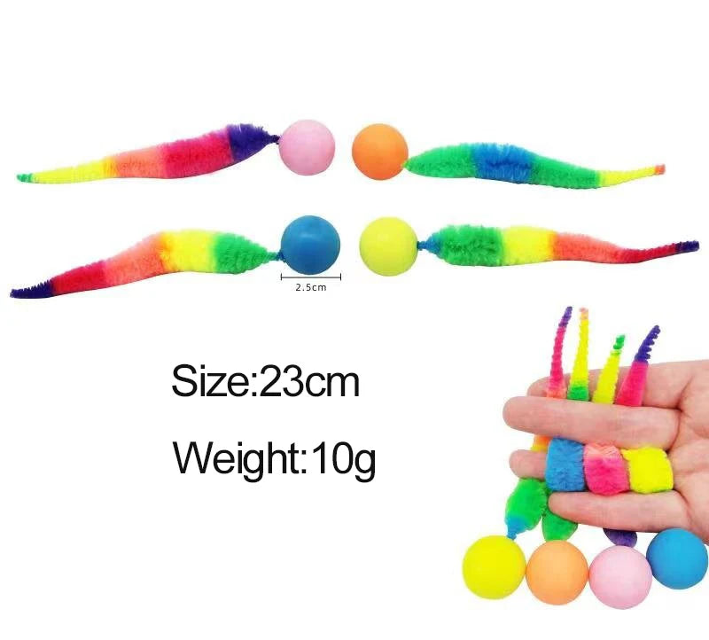 Interactive Cat Bouncing Ball & Caterpillar Toy – Colorful Elastic Puzzle Teaser for Indoor Cats Interactive Cat Bouncing Ball & Caterpillar Toy – Colorful Elastic Puzzle Teaser for Indoor Cats