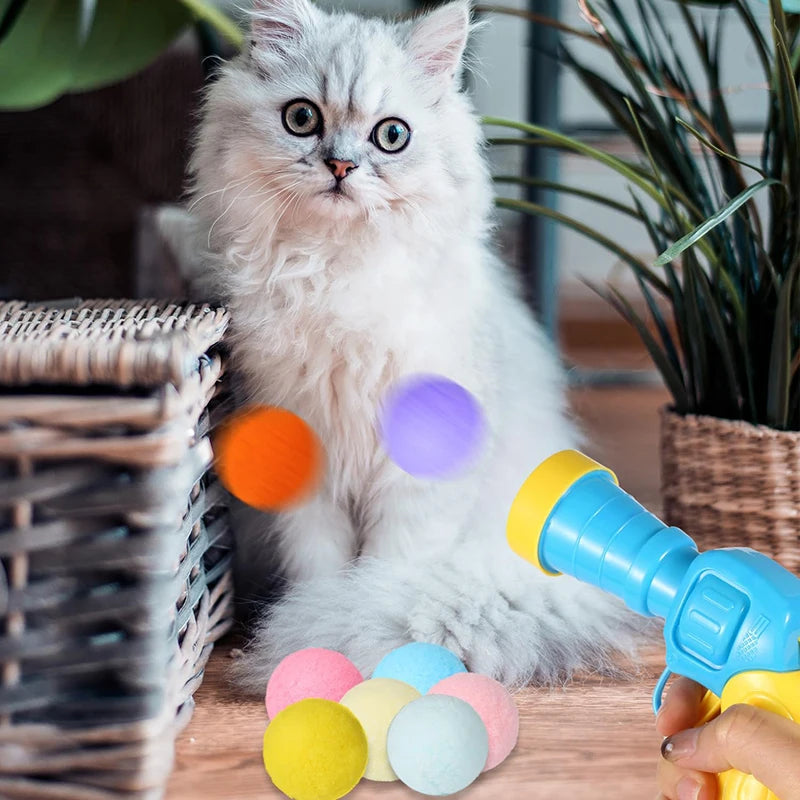 Interactive Cat Toy Launcher – Mini Shooting Game with Plush Balls for Kittens & Pets Interactive Cat Toy Launcher – Mini Shooting Game with Plush Balls for Kittens & Pets