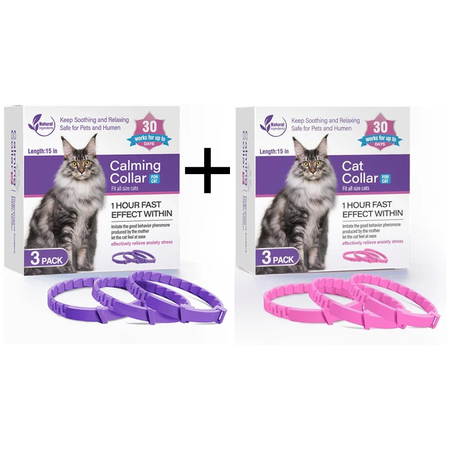 3/4 Pack Adjustable Calming Pheromone Collars for Dogs & Cats – Anxiety & Stress Relief 3/4 Pack Adjustable Calming Pheromone Collars for Dogs & Cats – Anxiety & Stress Relief