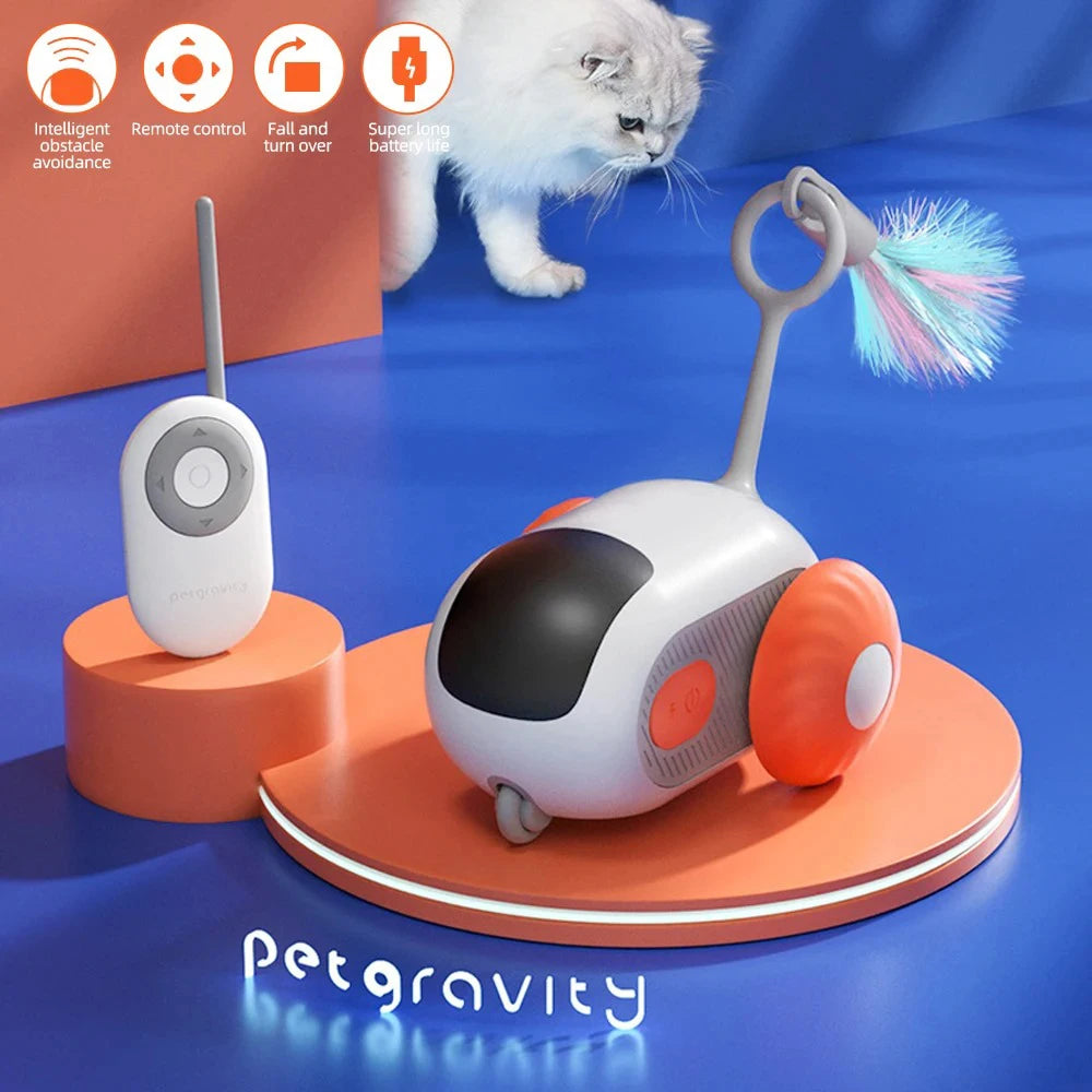 Smart Remote-Controlled Pet Toy Car – 2 Modes Automatic Interactive Toy for Cats & Dogs Smart Remote-Controlled Pet Toy Car – 2 Modes Automatic Interactive Toy for Cats & Dogs