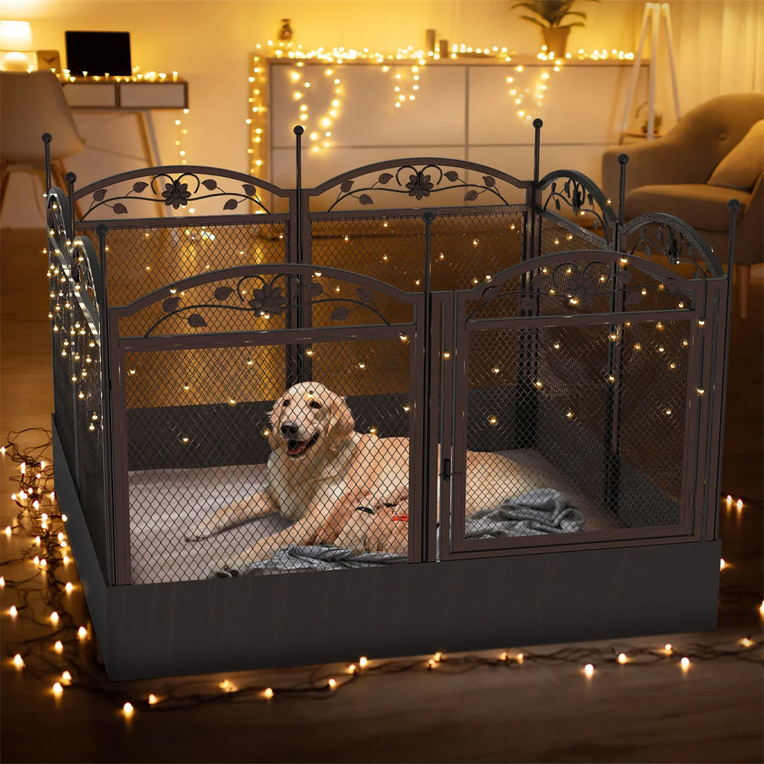 8-Panel Heavy Duty Dog Playpen – Indoor/Outdoor Metal Puppy Fence with Waterproof Whelping Pad 8-Panel Heavy Duty Dog Playpen – Indoor/Outdoor Metal Puppy Fence with Waterproof Whelping Pad
