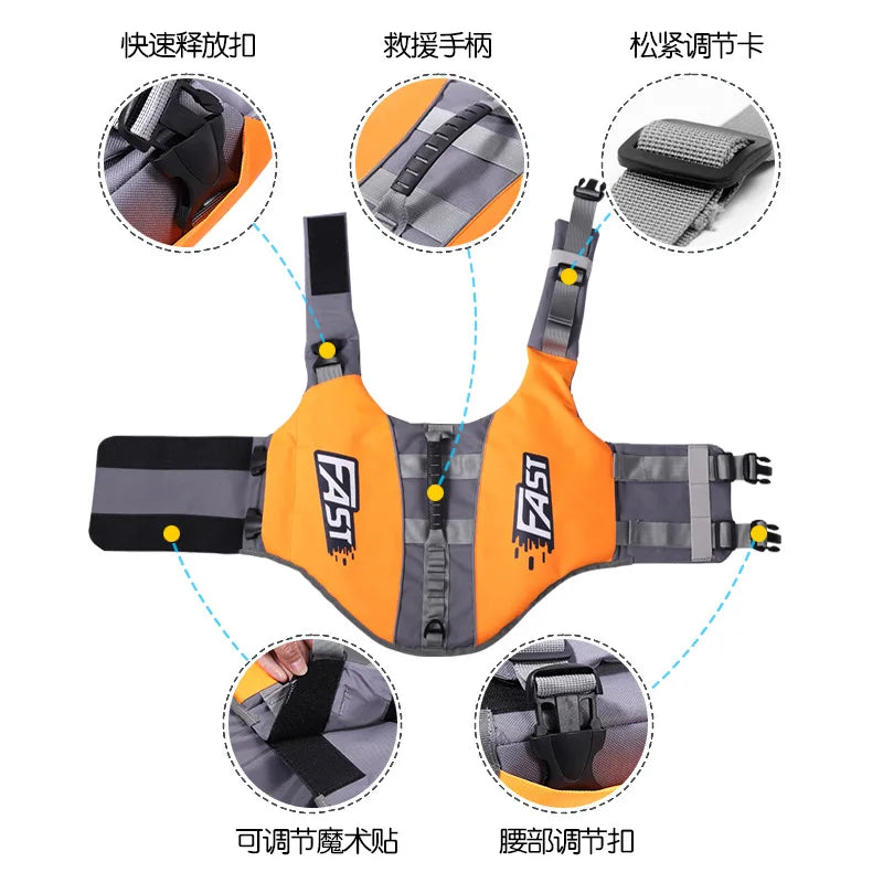 Adjustable Dog Life Jacket, Reflective Pet Safety Vest for Swimming & Boating Adjustable Dog Life Jacket, Reflective Pet Safety Vest for Swimming & Boating