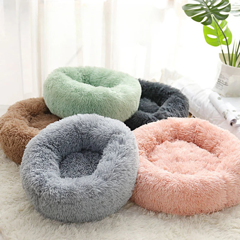 Plush Round Pet Nest Bed for Cats and Small Dogs Plush Round Pet Nest Bed for Cats and Small Dogs
