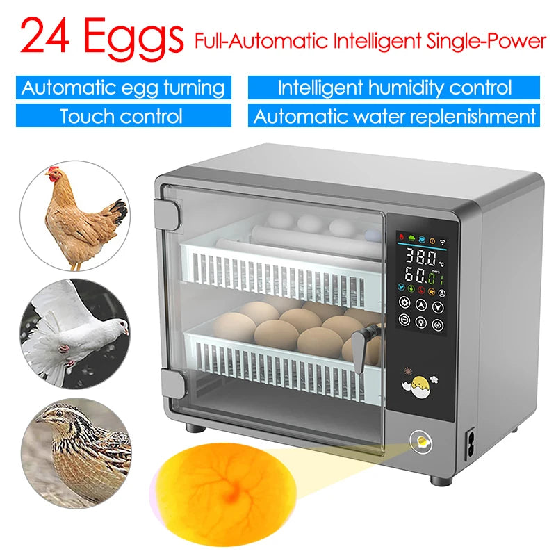 24 Egg Automatic Incubator with Digital Temperature Control for Poultry and Birds 24 Egg Automatic Incubator with Digital Temperature Control for Poultry and Birds