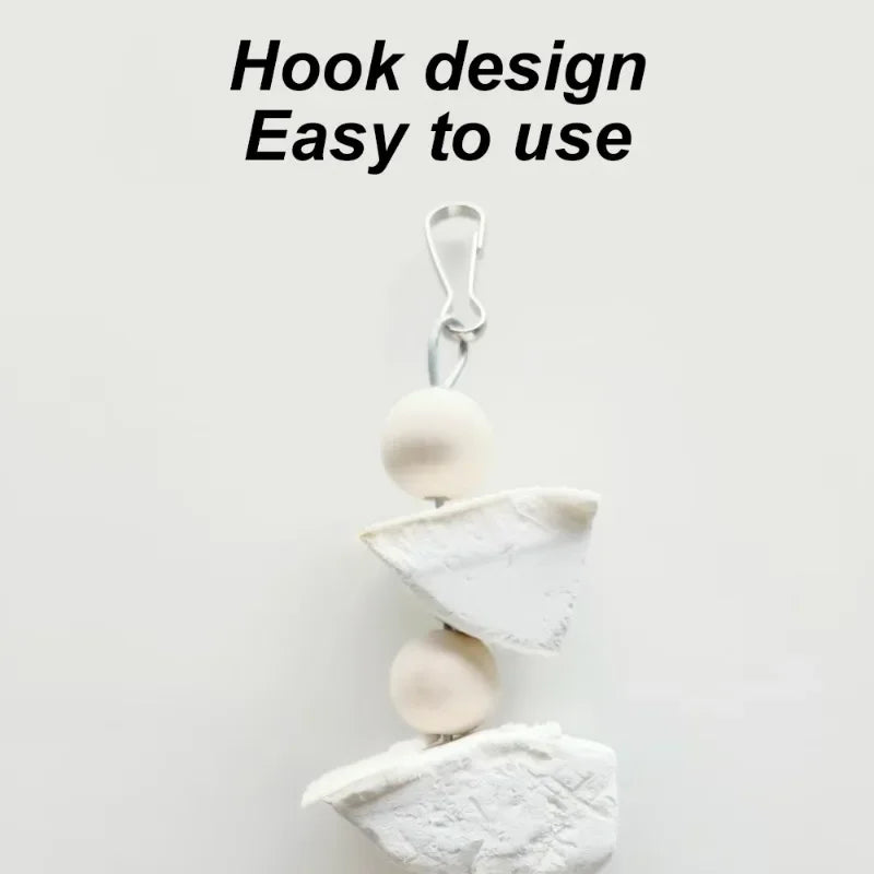 Cuttlefish Bone Hanging Chew Toy — Calcium Supplement & Beak Care for Birds & Small Pets Cuttlefish Bone Hanging Chew Toy — Calcium Supplement & Beak Care for Birds & Small Pets