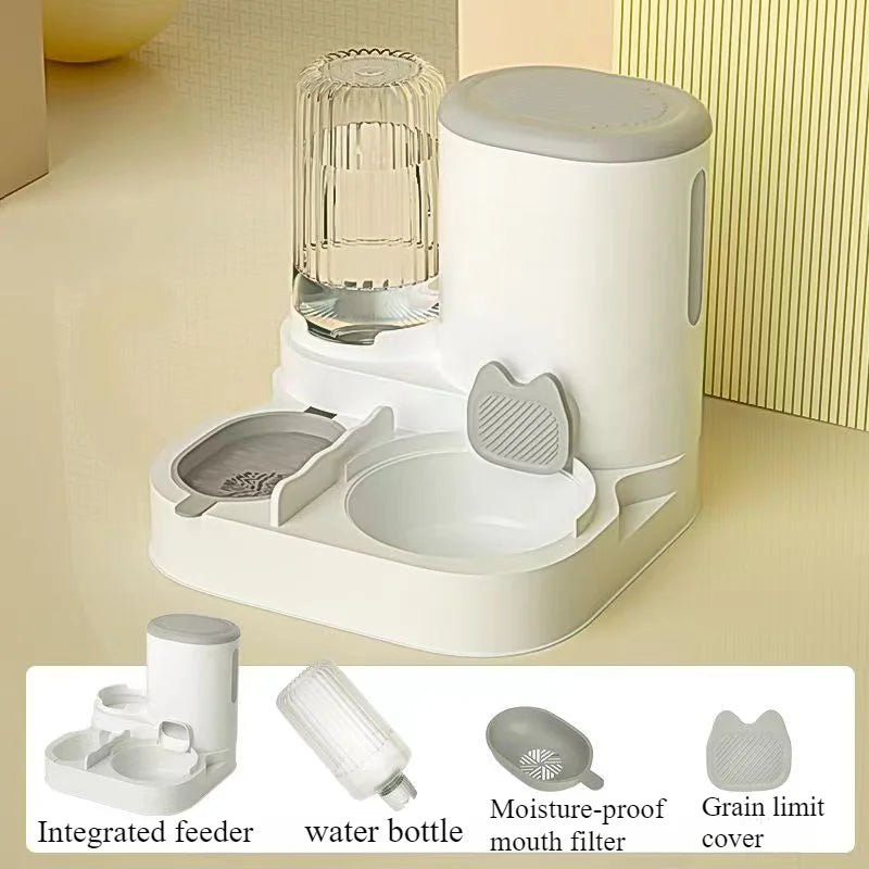 Automatic Pet Feeder and Water Dispenser – Integrated Food & Water Bowl for Cats and Dogs Automatic Pet Feeder and Water Dispenser – Integrated Food & Water Bowl for Cats and Dogs
