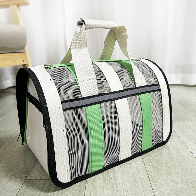 Foldable Portable Pet Carrying Handbag, Mesh Travel Cage for Small & Medium Dogs and Cats Foldable Portable Pet Carrying Handbag, Mesh Travel Cage for Small & Medium Dogs and Cats