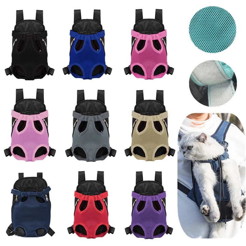 Breathable Double-Shoulder Pet Carrier Backpack, Portable Travel Front Bag for Small Dogs & Cats Breathable Double-Shoulder Pet Carrier Backpack, Portable Travel Front Bag for Small Dogs & Cats