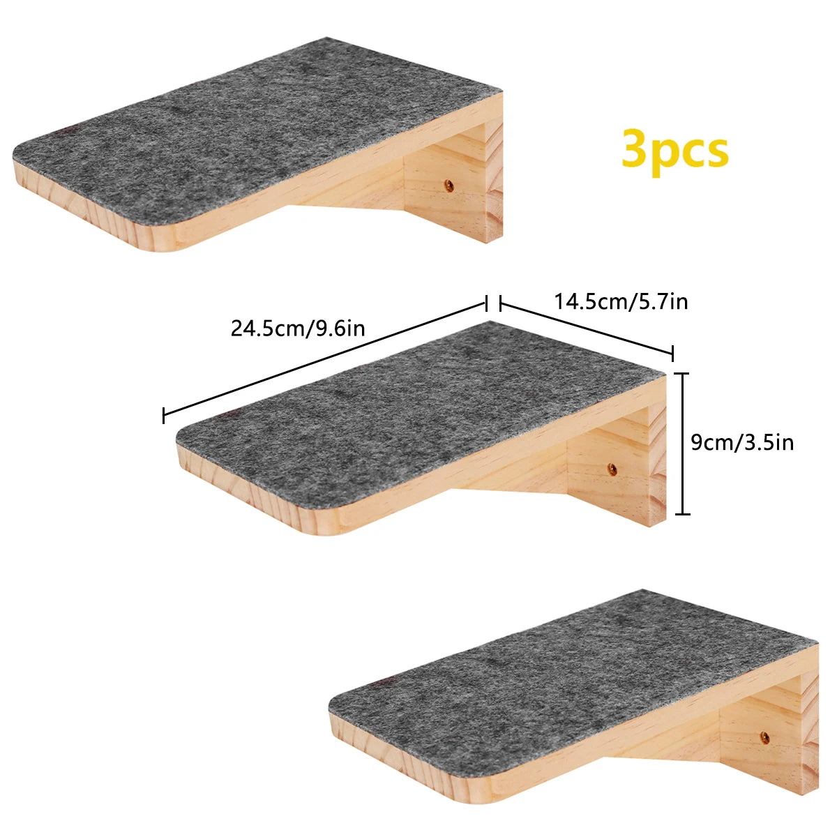 Wall-Mounted Cat Shelves Set with Hammock, Bridge, House & Scratching Post Wall-Mounted Cat Shelves Set with Hammock, Bridge, House & Scratching Post