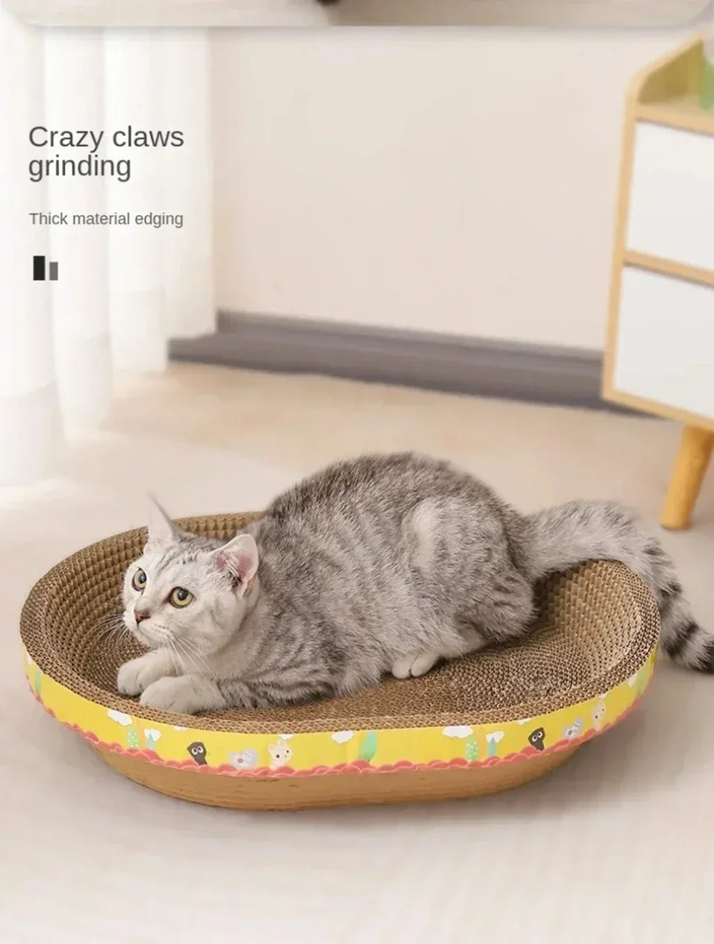 Oval Cat Scratching Board – Corrugated Paper Claw Toy & Furniture Protector Oval Cat Scratching Board – Corrugated Paper Claw Toy & Furniture Protector