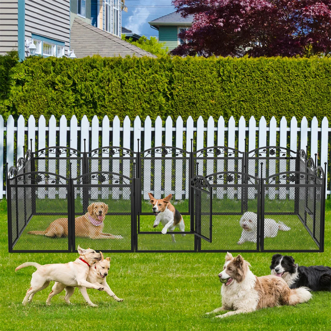 8-Panel Heavy Duty Dog Playpen – Indoor/Outdoor Metal Puppy Fence with Waterproof Whelping Pad 8-Panel Heavy Duty Dog Playpen – Indoor/Outdoor Metal Puppy Fence with Waterproof Whelping Pad