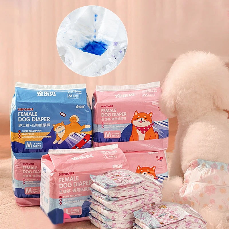 Super Absorbent Disposable Pet Diapers – Leakproof Dog & Cat Nappies for Male & Female Pets Super Absorbent Disposable Pet Diapers – Leakproof Dog & Cat Nappies for Male & Female Pets