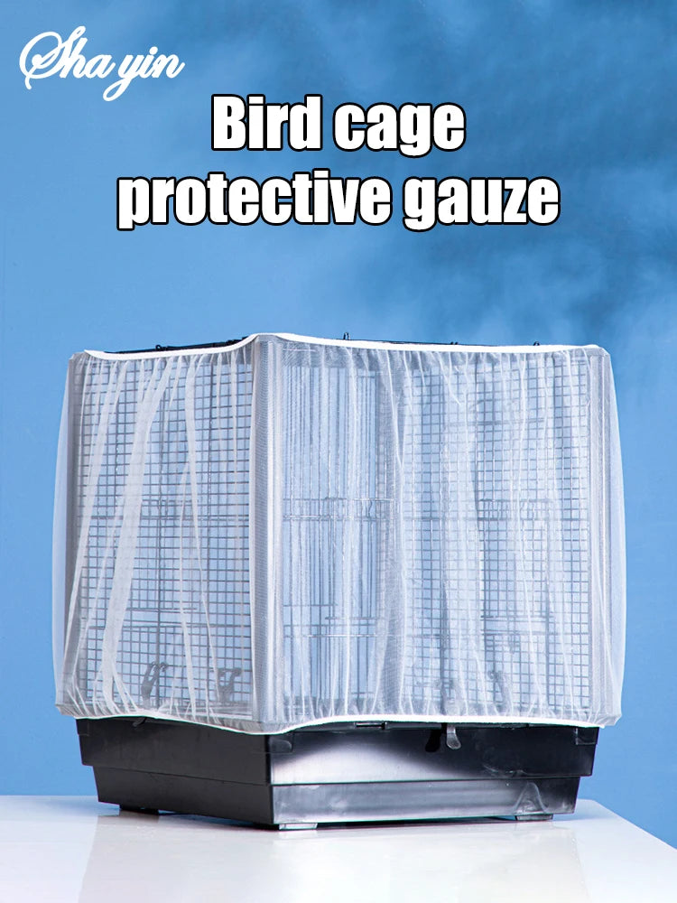 Splash-Proof Mosquito Net Bird Cage Cover — Square & Round Cage Protection Splash-Proof Mosquito Net Bird Cage Cover — Square & Round Cage Protection