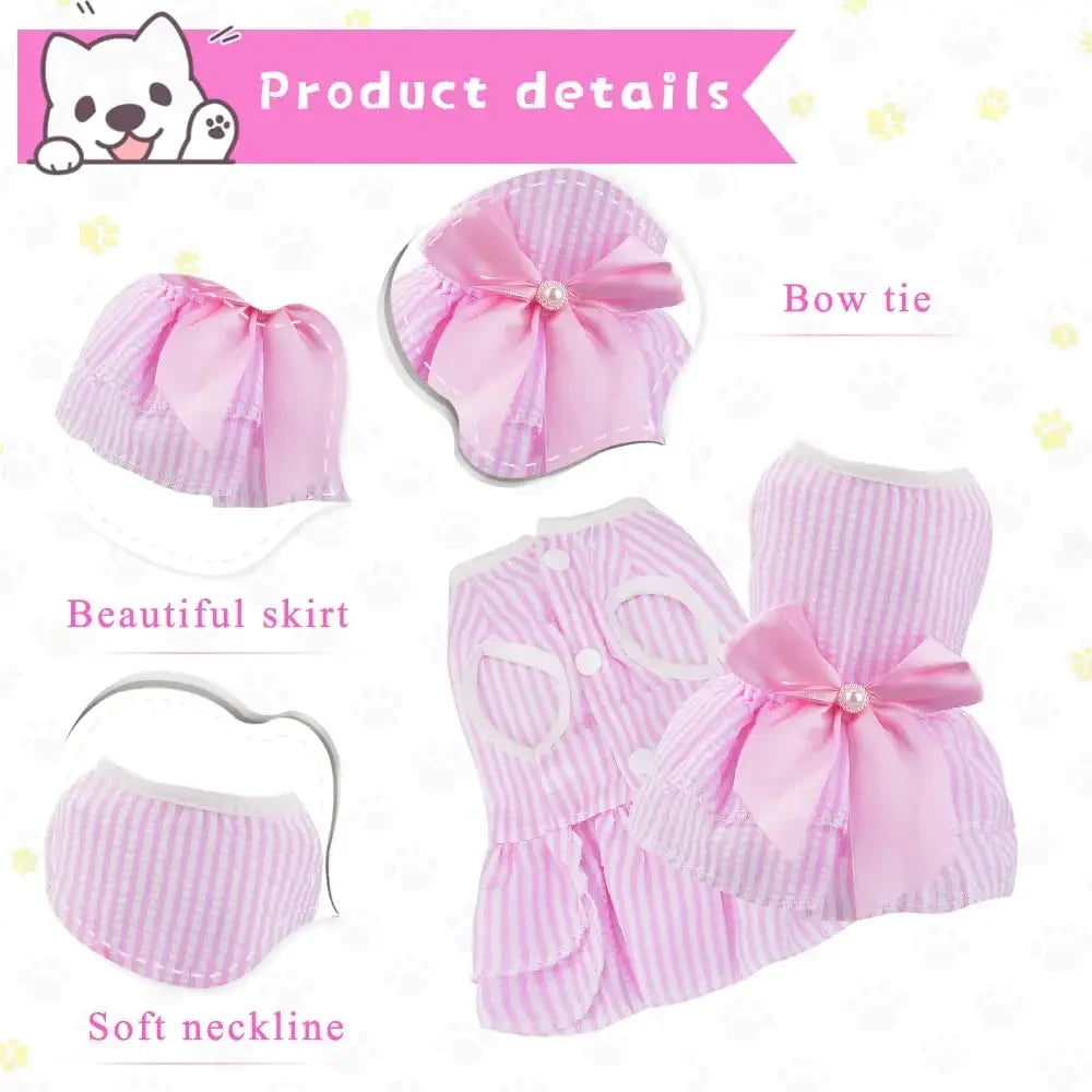Summer Princess Dog Dress, Tutu Skirt Outfit for Small Dogs, Puppies & Cats Summer Princess Dog Dress, Tutu Skirt Outfit for Small Dogs, Puppies & Cats