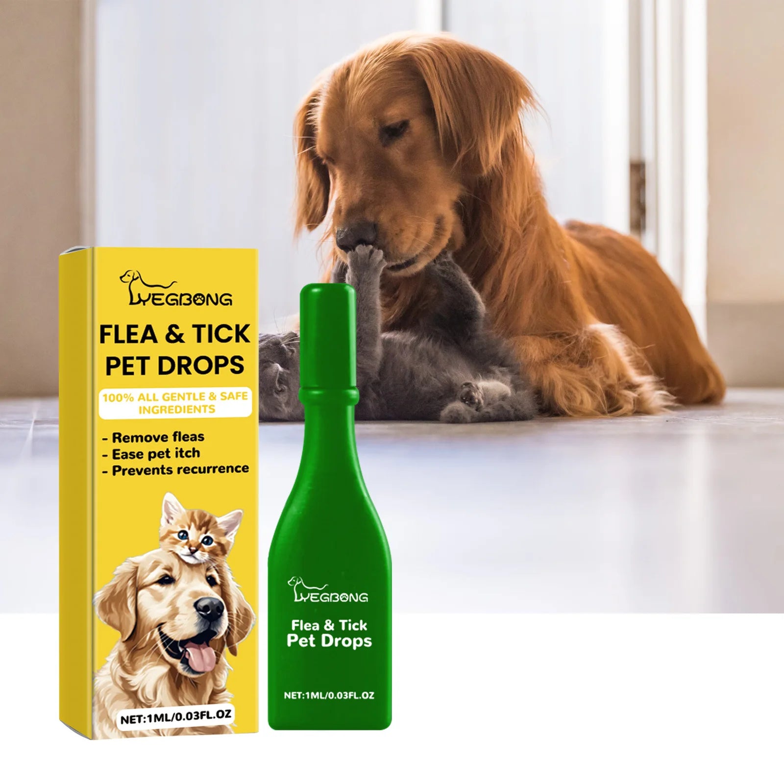 Cat Anti-Flea Drops – Flea, Lice & Tick Treatment for Skin Itching Relief and Insect Repellent Cat Anti-Flea Drops – Flea, Lice & Tick Treatment for Skin Itching Relief and Insect Repellent