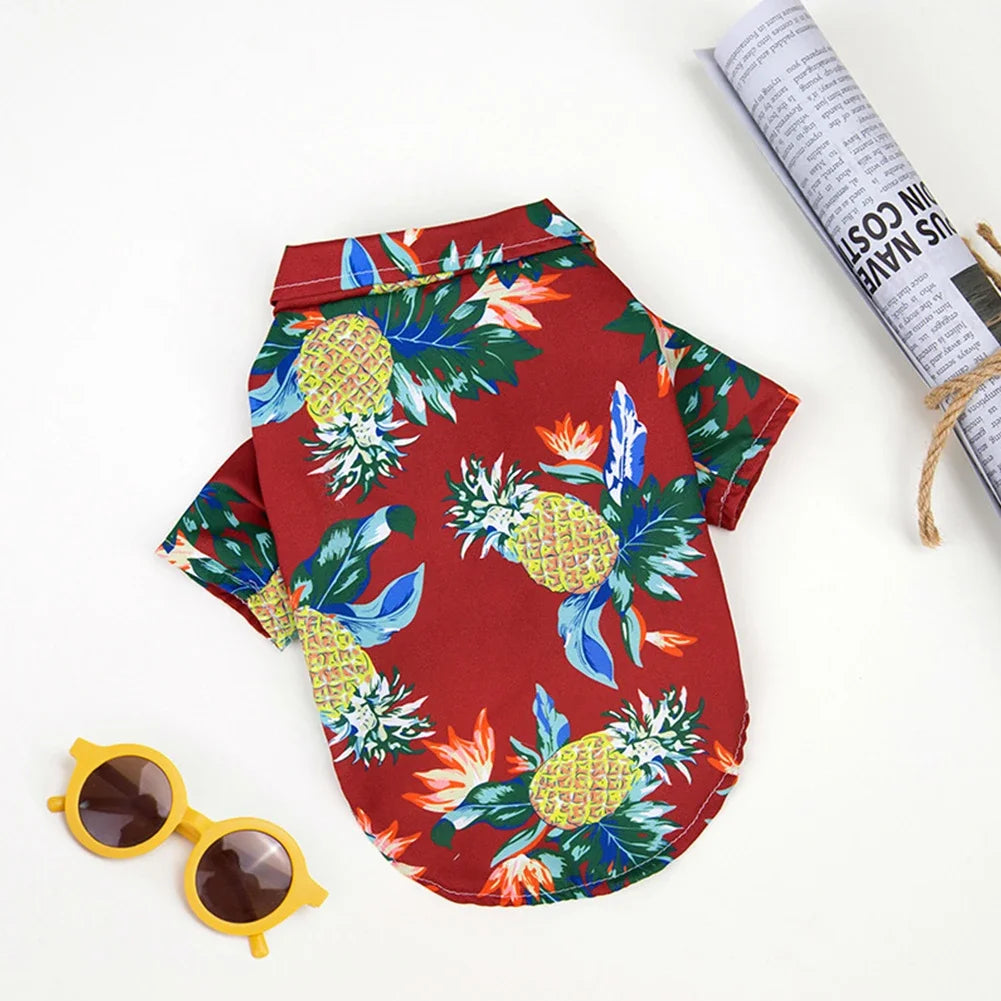 Hawaiian Style Summer T-Shirt for Medium & Large Dogs, XL–5XL Printed Pet Shirt Hawaiian Style Summer T-Shirt for Medium & Large Dogs, XL–5XL Printed Pet Shirt
