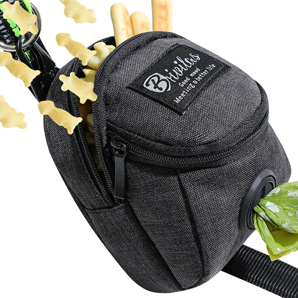 Portable Dog Training Treat Pouch, Outdoor Pet Snack Reward Bag with Poop Bag Holder Portable Dog Training Treat Pouch, Outdoor Pet Snack Reward Bag with Poop Bag Holder
