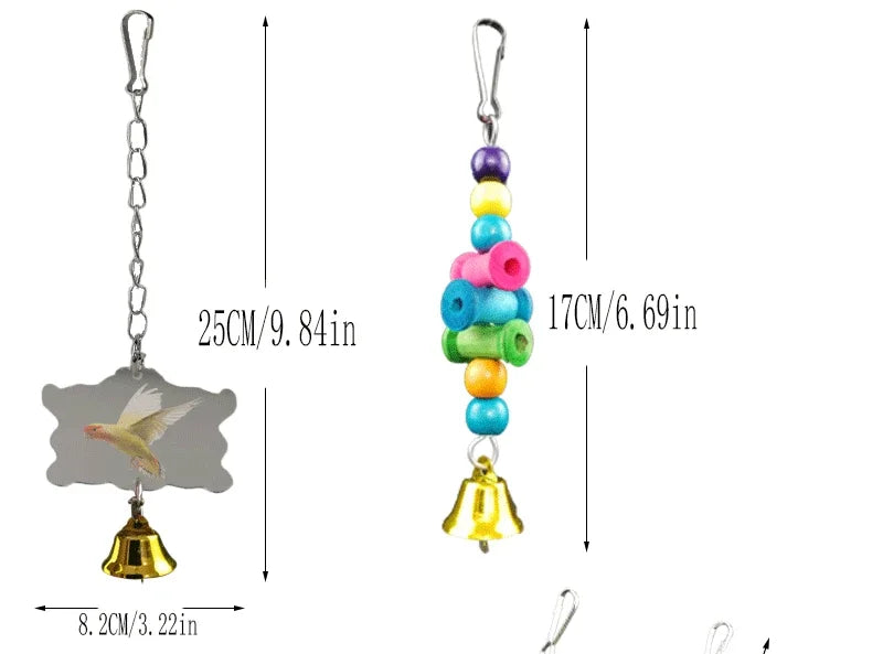 Combination Bird Toy Set — Swing, Chewing, Ladder & Bell Toys for Small Parrots Combination Bird Toy Set — Swing, Chewing, Ladder & Bell Toys for Small Parrots