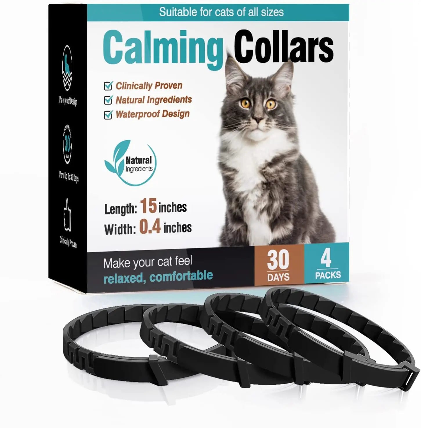 3/4 Pack Adjustable Calming Pheromone Collars for Dogs & Cats – Anxiety & Stress Relief 3/4 Pack Adjustable Calming Pheromone Collars for Dogs & Cats – Anxiety & Stress Relief