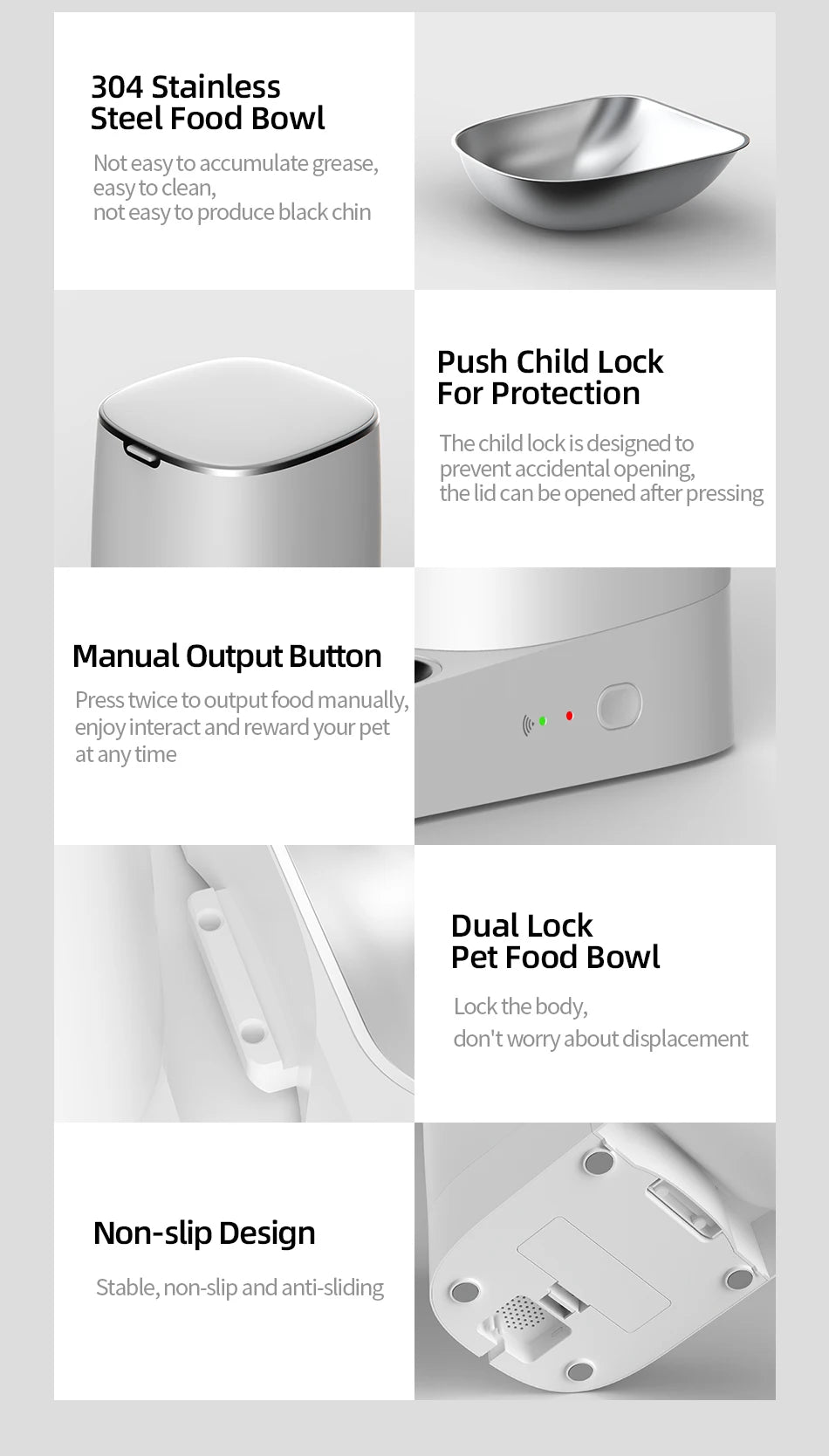 ROJECO Automatic Smart WiFi Pet Feeder, Remote-Controlled Cat & Dog Food Dispenser ROJECO Automatic Smart WiFi Pet Feeder, Remote-Controlled Cat & Dog Food Dispenser