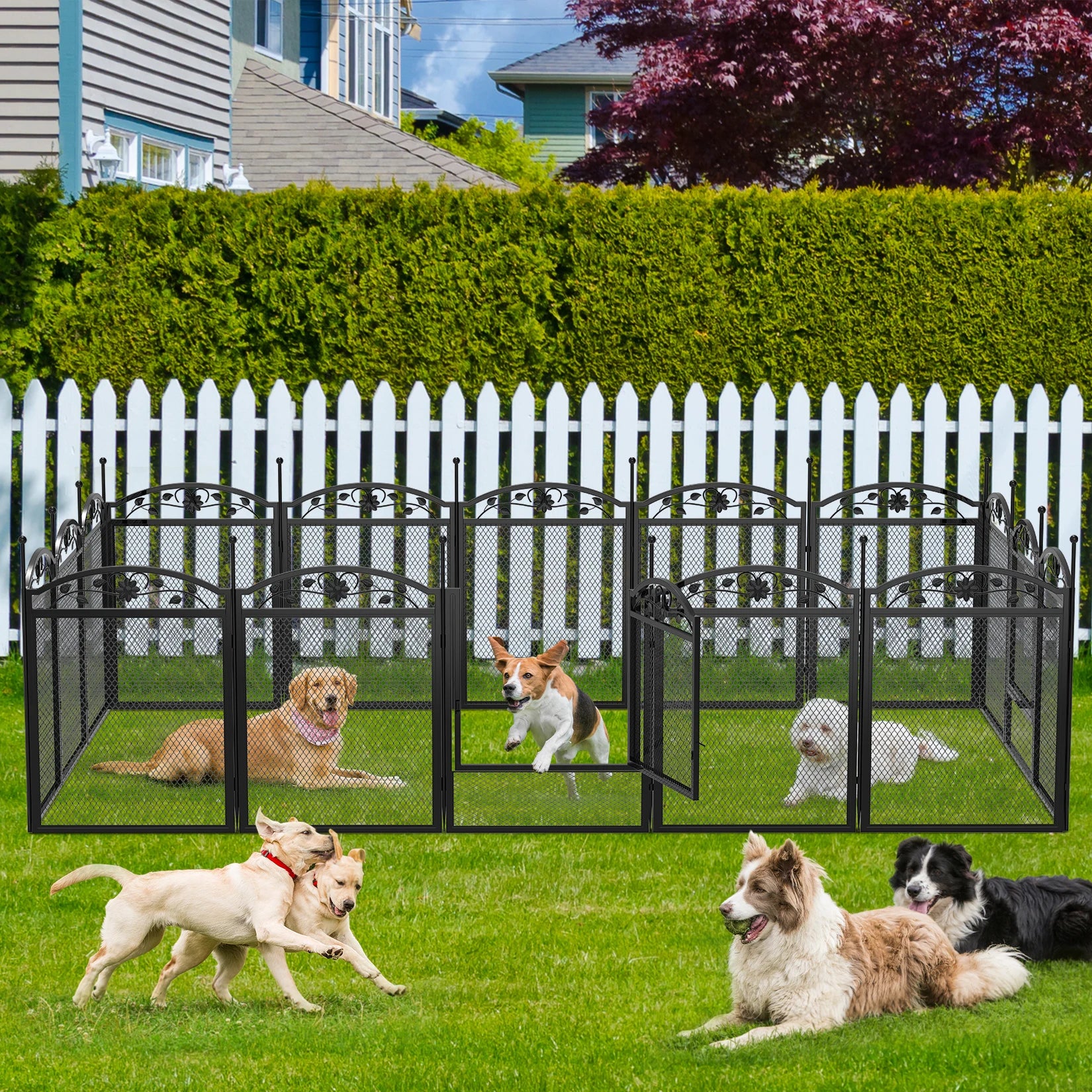 8-Panel Heavy Duty Dog Playpen – Indoor/Outdoor Metal Puppy Fence with Waterproof Whelping Pad 8-Panel Heavy Duty Dog Playpen – Indoor/Outdoor Metal Puppy Fence with Waterproof Whelping Pad