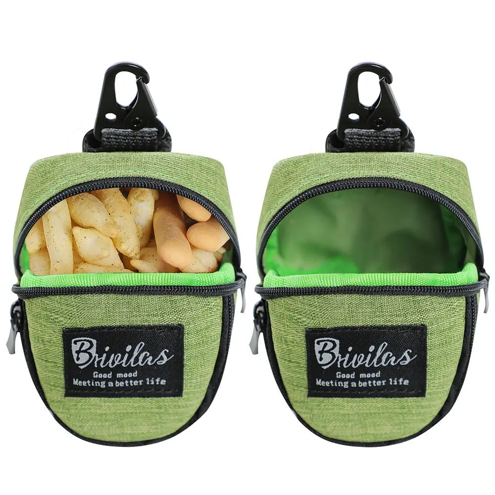 Portable Dog Training Treat Pouch, Outdoor Pet Snack Reward Bag with Poop Bag Holder Portable Dog Training Treat Pouch, Outdoor Pet Snack Reward Bag with Poop Bag Holder