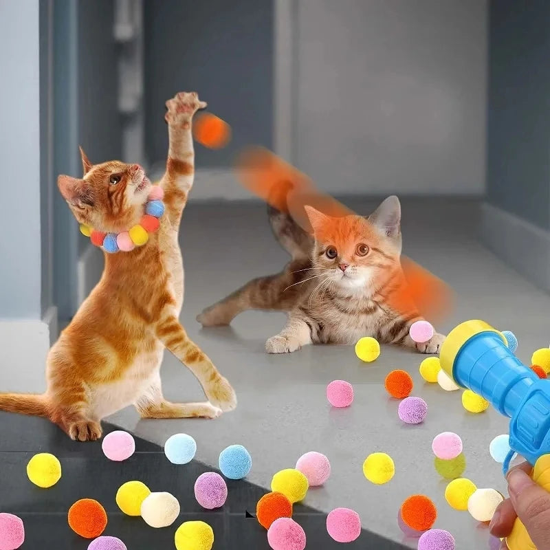 Interactive Cat Toy Launcher – Mini Shooting Game with Plush Balls for Kittens & Pets Interactive Cat Toy Launcher – Mini Shooting Game with Plush Balls for Kittens & Pets