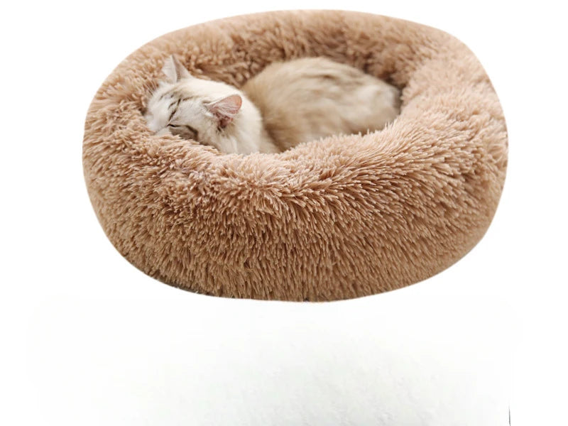 Plush Round Pet Nest Bed for Cats and Small Dogs Plush Round Pet Nest Bed for Cats and Small Dogs