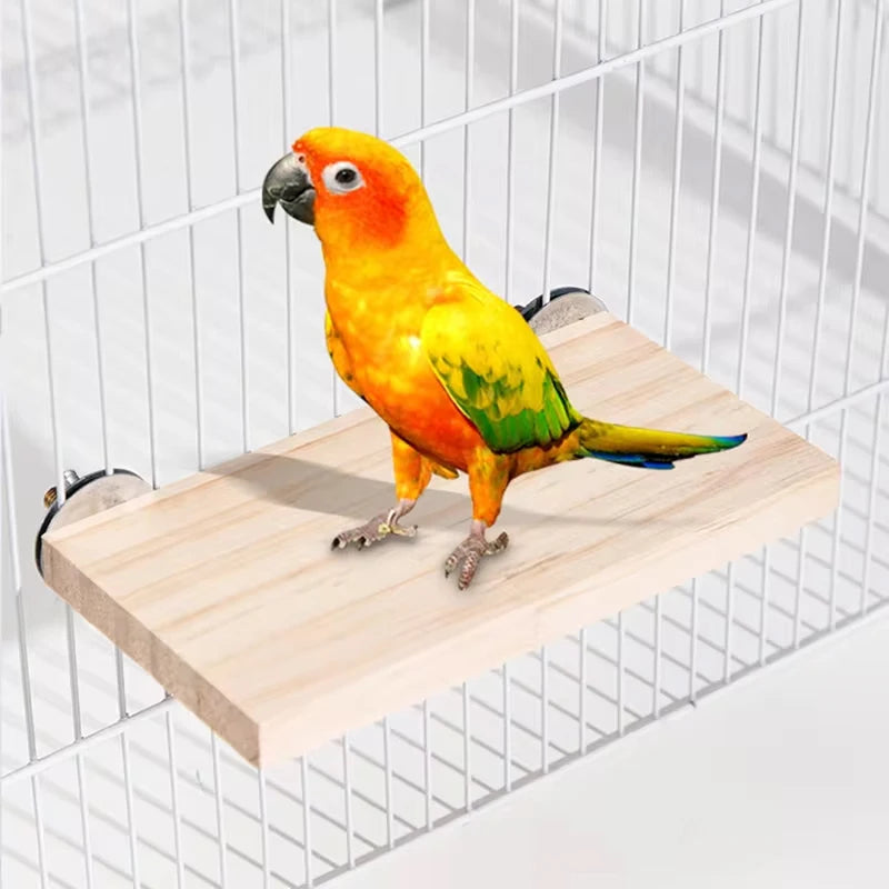Wooden Jumping Platform & Perch Toy — Cage Accessory for Birds, Hamsters & Gerbils Wooden Jumping Platform & Perch Toy — Cage Accessory for Birds, Hamsters & Gerbils