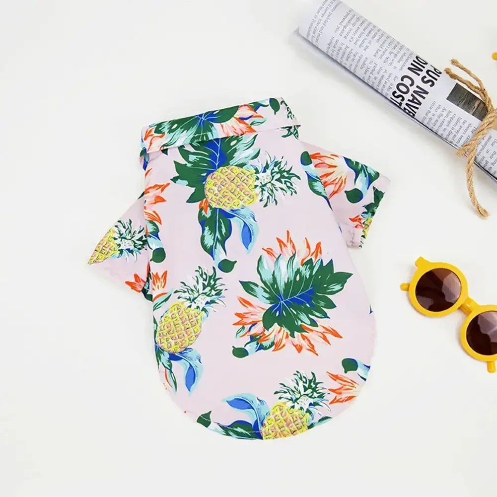 Hawaiian Style Summer T-Shirt for Medium & Large Dogs, XL–5XL Printed Pet Shirt Hawaiian Style Summer T-Shirt for Medium & Large Dogs, XL–5XL Printed Pet Shirt