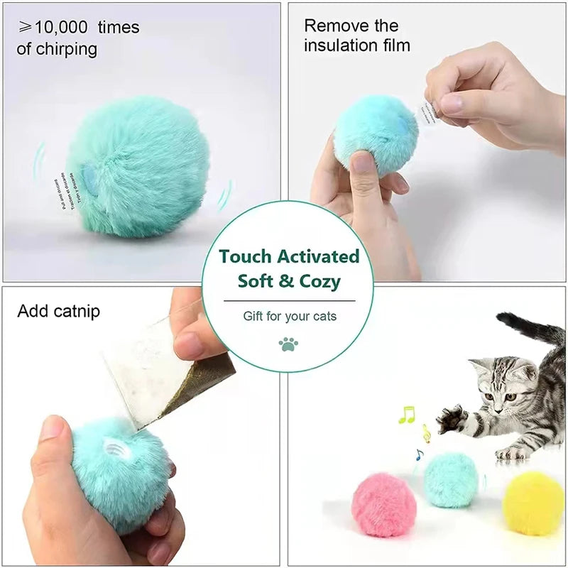 Interactive Smart Plush Cat Toy Ball – Electric Catnip Squeak Toy for Kittens Interactive Smart Plush Cat Toy Ball – Electric Catnip Squeak Toy for Kittens