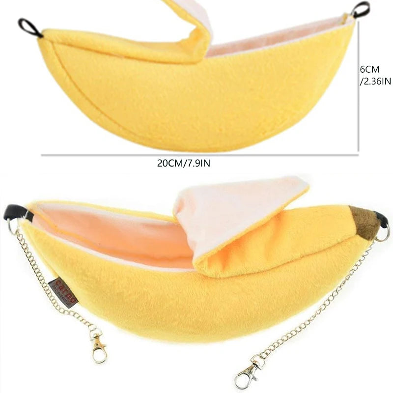 Banana-Shaped Hammock Bed for Hamsters, Sugar Gliders, Small Birds & Small Pets Banana-Shaped Hammock Bed for Hamsters, Sugar Gliders, Small Birds & Small Pets